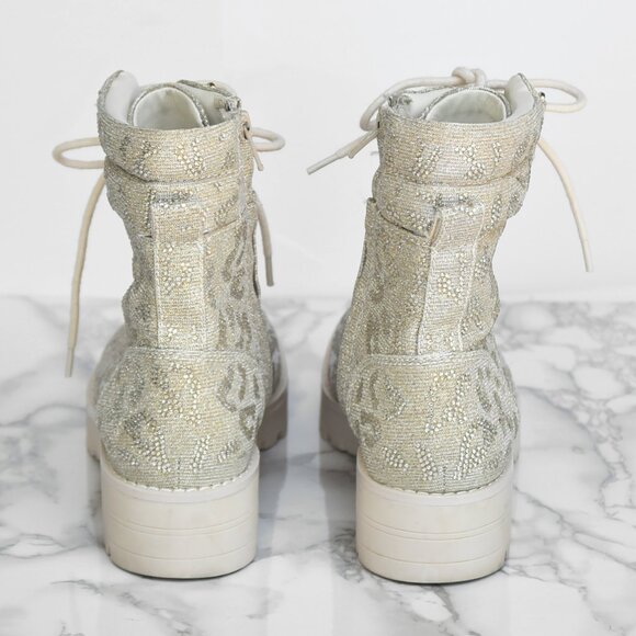 Gianni Bini Balynne Glitzy Leopard Sparkle Textile Boot Size 6 - Picture 4 of 7